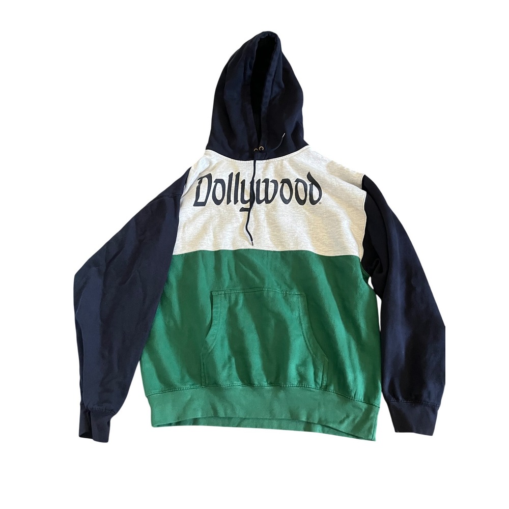 Vintage Prairie Mountain Men Dollywood Colorblock Hoodie XL Green Sweater Dolly